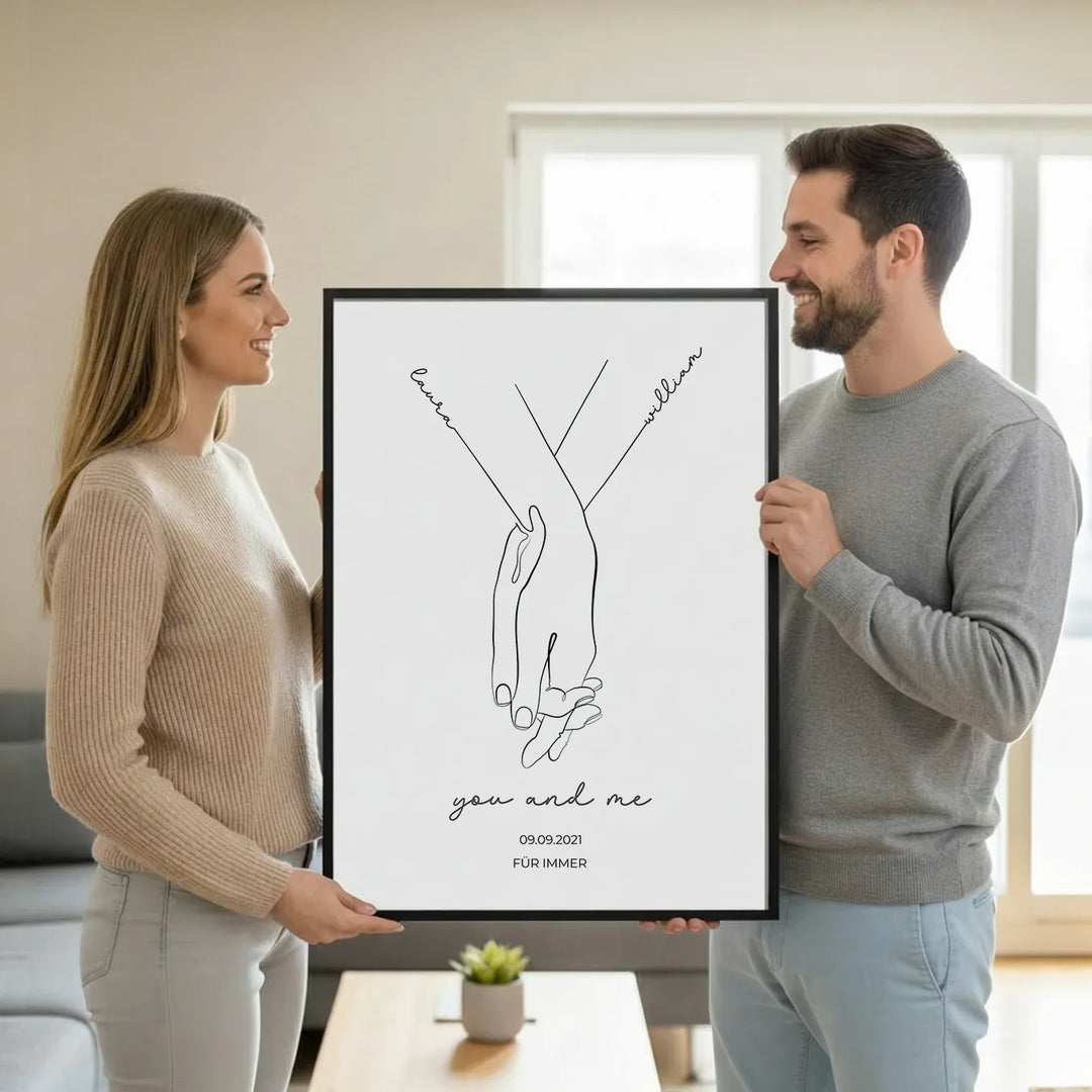 Personalisiertes Poster "Hand in Hand"