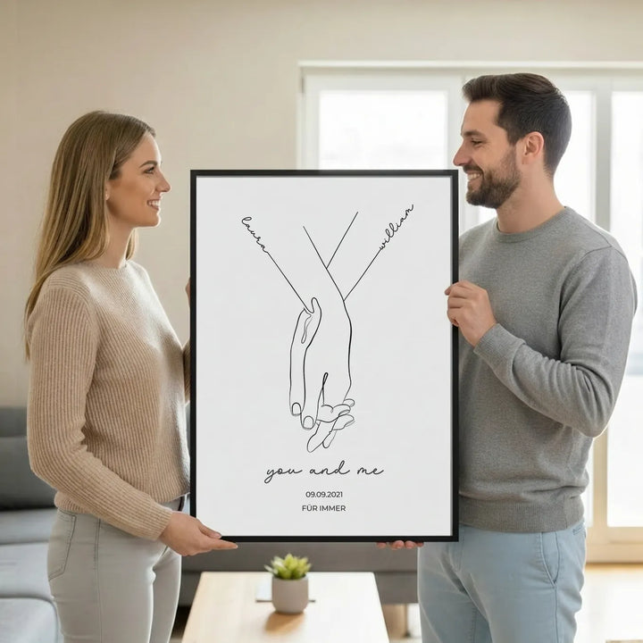 Personalisiertes Poster "Hand in Hand"