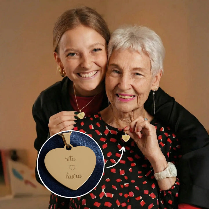 Personalisierte Halskette Herz "Oma"