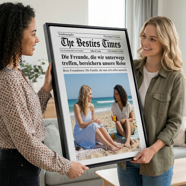 Personalisierte Magazin Leinwand "Besties Times"