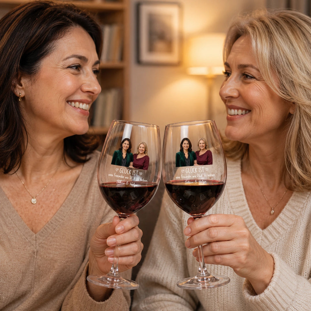 Personalisiertes Weinglas "Beste Freunde"