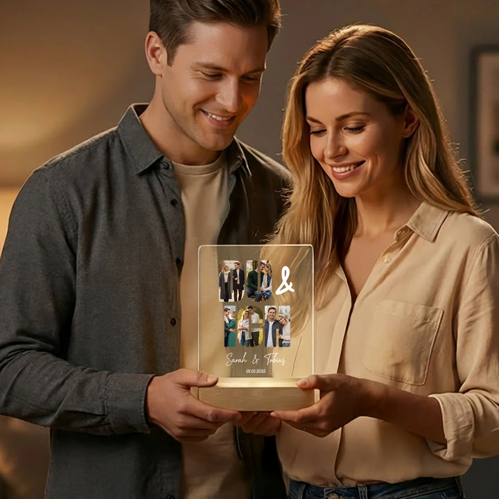 Personalisiertes Acryl-Licht "Du & Ich" | Nachtlicht, Dekolicht, Glowlight