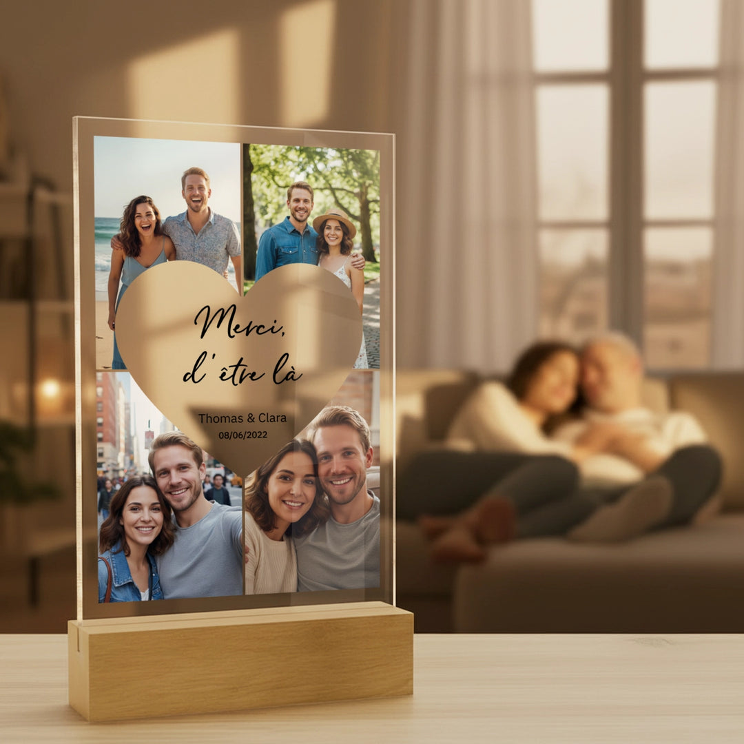 Personalisiertes Acryl-Glas "Herz Fotos"