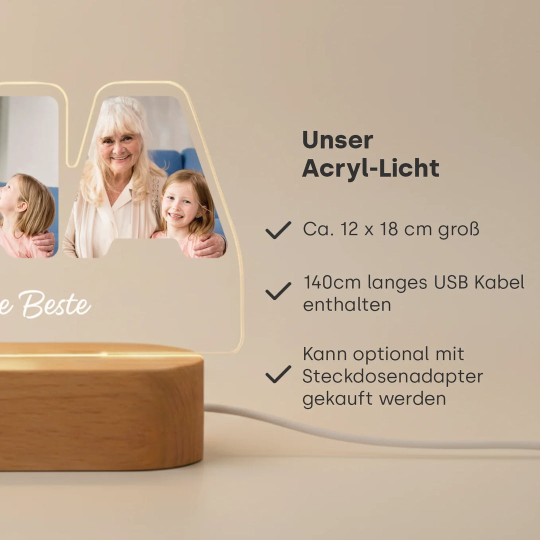 Personalisiertes Acryl-Licht "OMA"