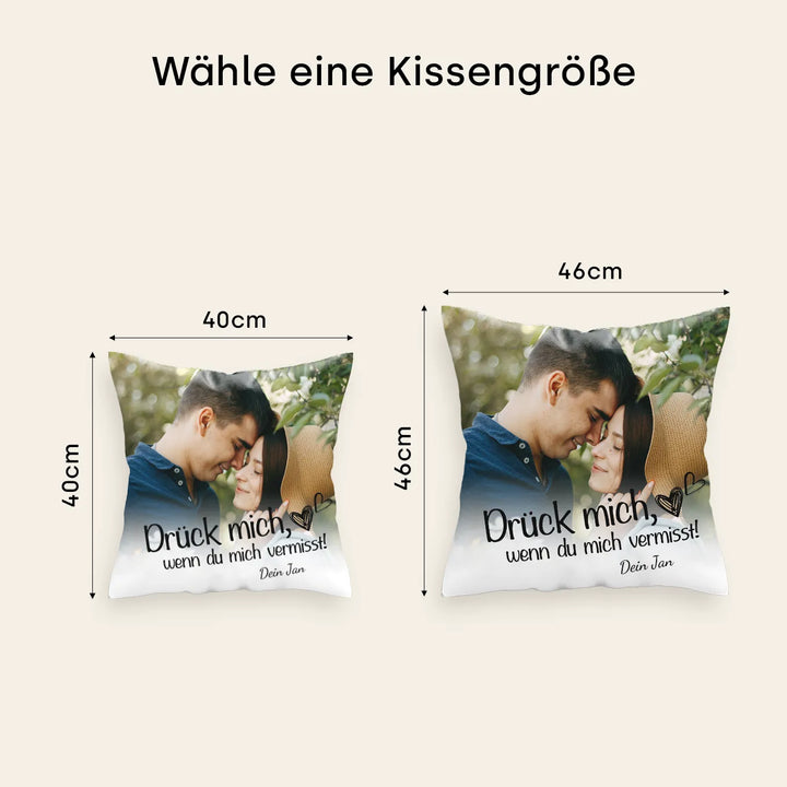 Personalisiertes Kissen "Drück mich"