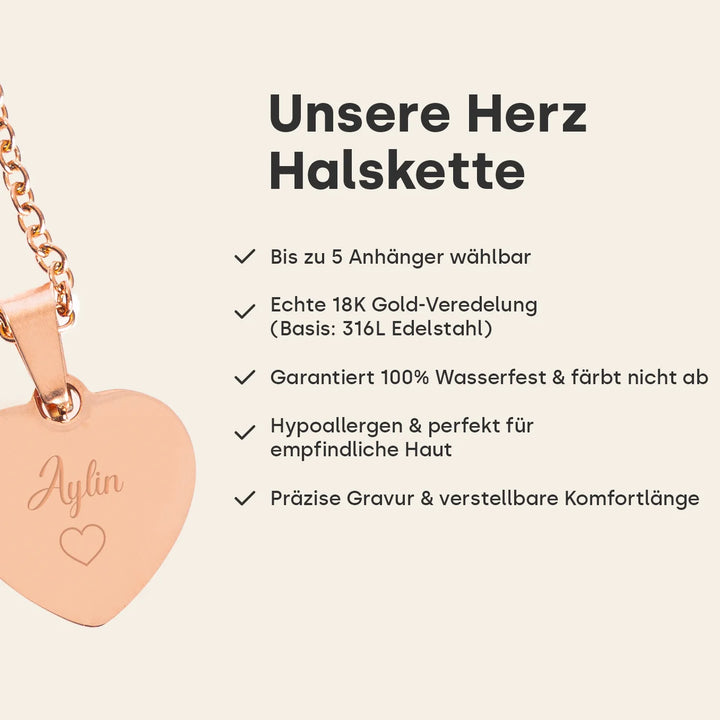 Personalisierte Halskette Herz "Mama"