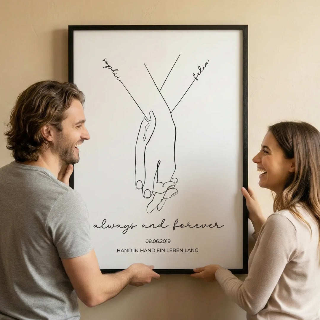 Personalisiertes Poster "Hand in Hand"