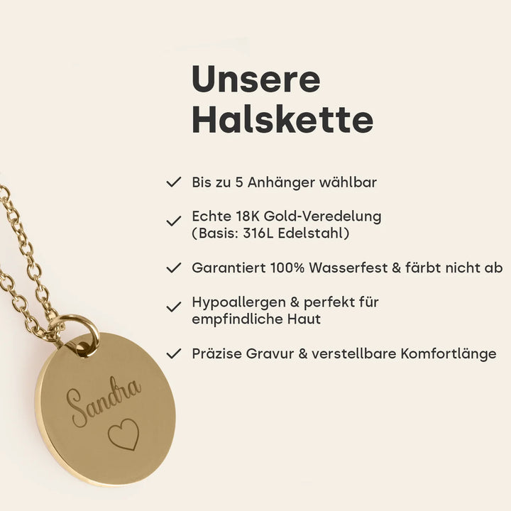 Personalisierte Halskette "Mama mit Namen"