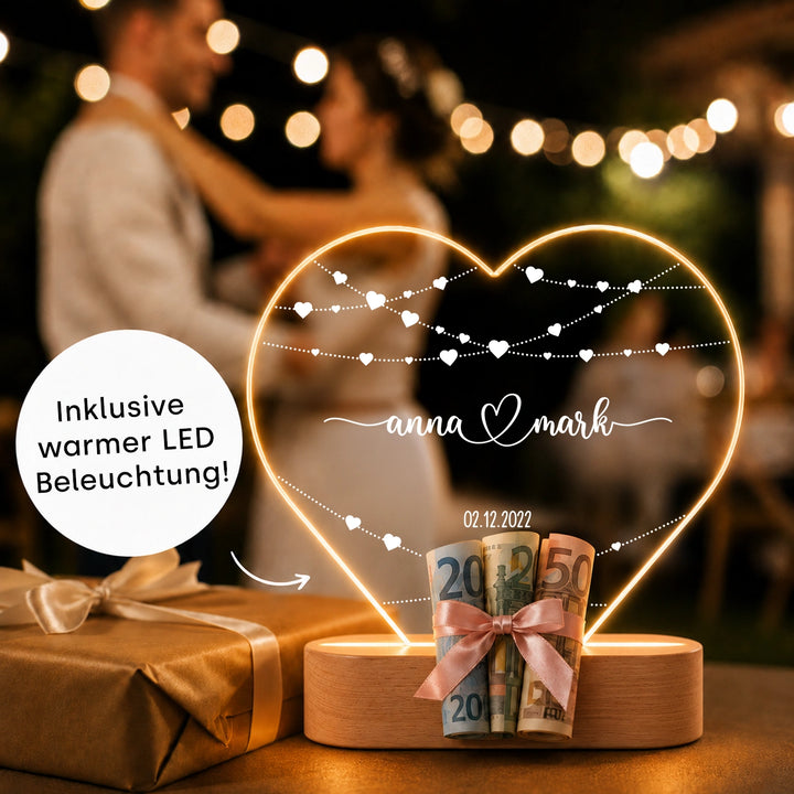 Personalisiertes Herz Acryl-Licht "Hearts" | Nachtlicht, Dekolicht, Glowlight