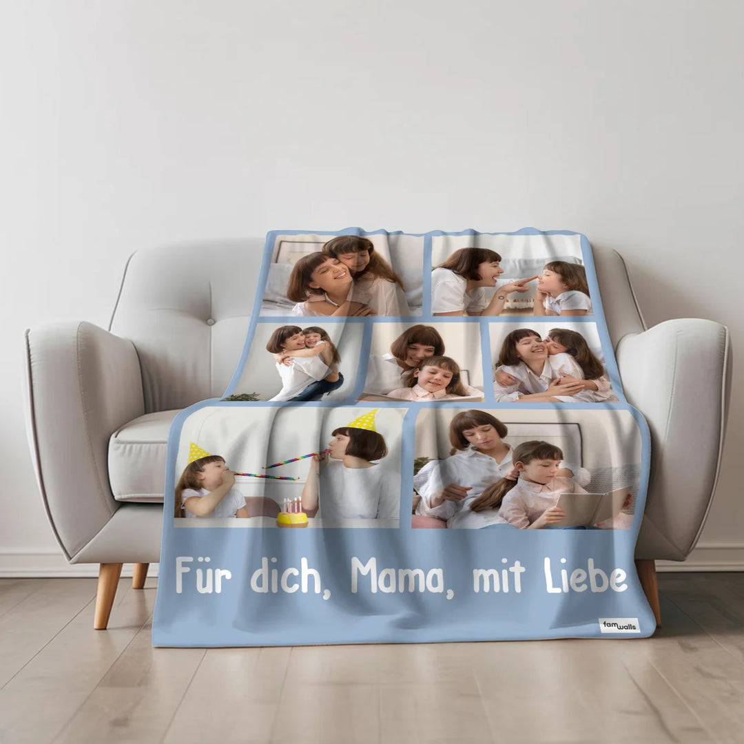 Personalisierte Decke Foto "Mama"