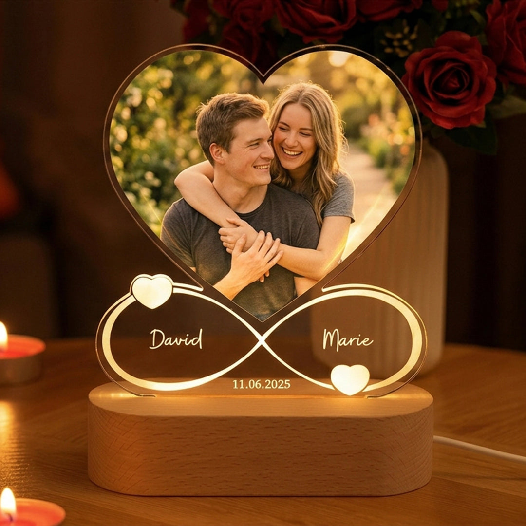 Personalisiertes Acryl-Licht "Für immer" | Nachtlicht, Dekolicht, Glowlight