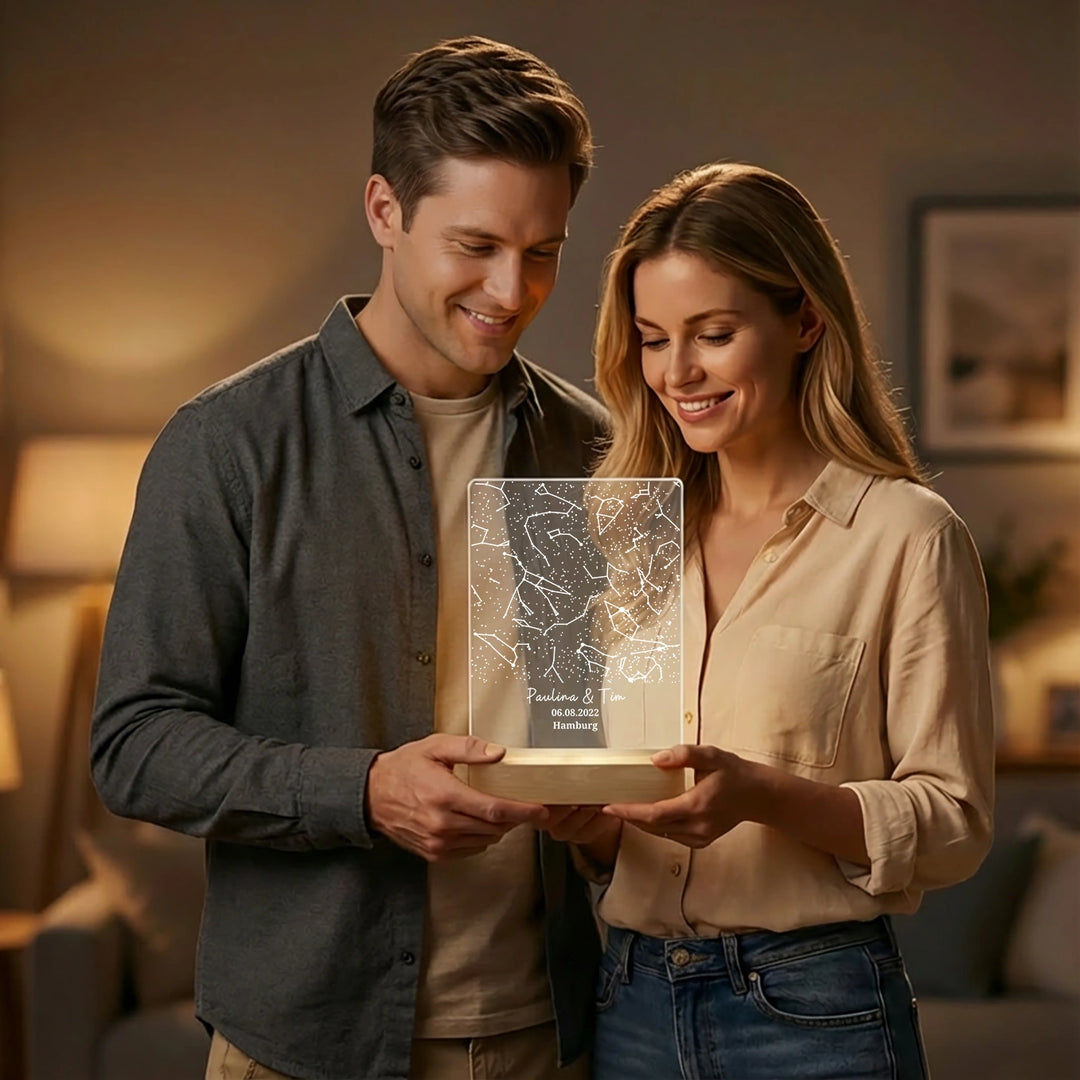 Personalisiertes Acryl-Licht ''Sternenhimmel'' | Nachtlicht, Dekolicht, Glowlight