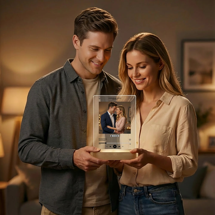 Personalisiertes Acryl-Licht "Lieblingslied" | Nachtlicht, Dekolicht, Glowlight