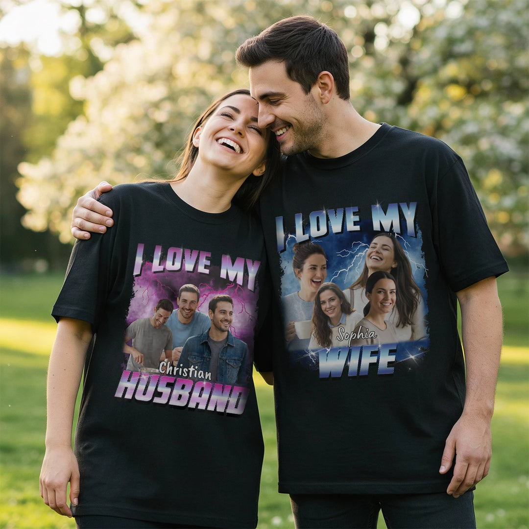 Personalisiertes Oversized T-Shirt Vintage Bootleg "Girlfriend"