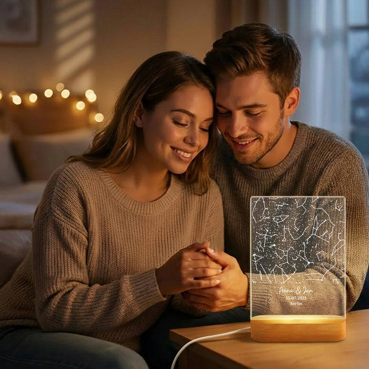 Personalisiertes Acryl-Licht ''Sternenhimmel'' | Nachtlicht, Dekolicht, Glowlight