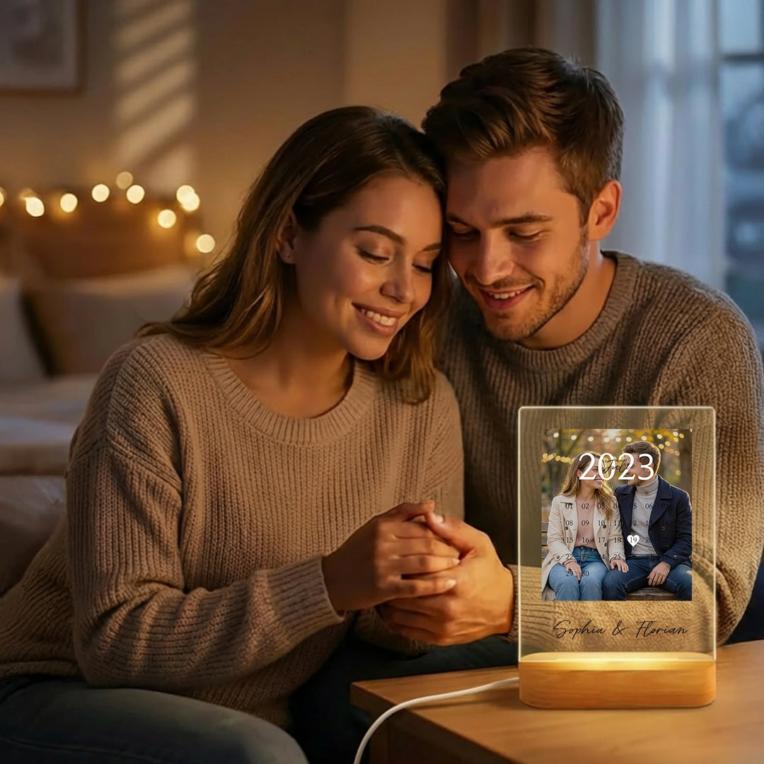 Personalisiertes Acryl-Licht "Unser Tag" | Nachtlicht, Dekolicht, Glowlight