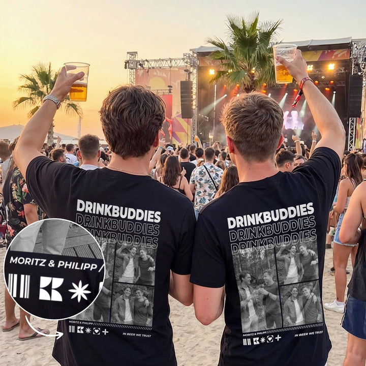 Personalisiertes T-Shirt "Drinkbuddies"