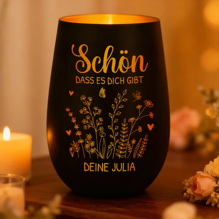Personalisiertes Windlicht "Schön, dass es dich gibt"