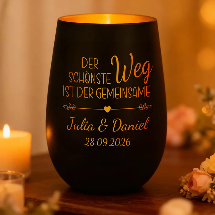Personalisiertes Windlicht “Gemeinsamer Weg”