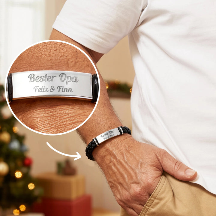 Personalisiertes Lederarmband "Opa"