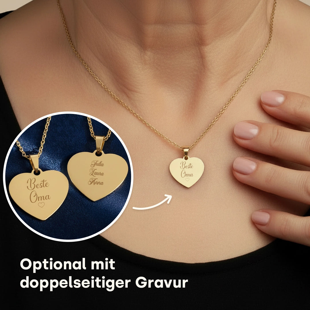 Personalisierte Halskette Herz "Oma"
