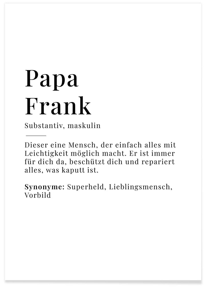 Poster "Papa Definition"