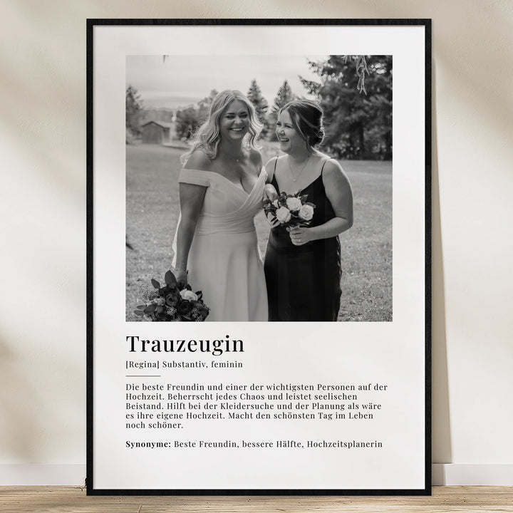 Fotoposter "Trauzeugin Definition"-1