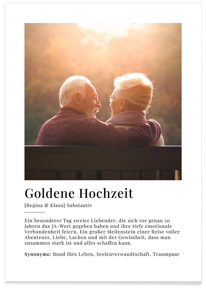 Fotoposter "Goldene Hochzeit Definition"