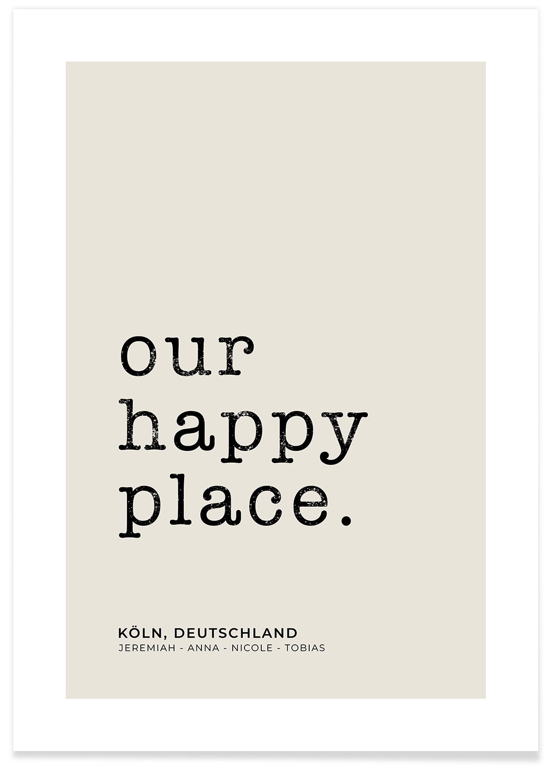 Poster "Our Happy Place Typewriter"