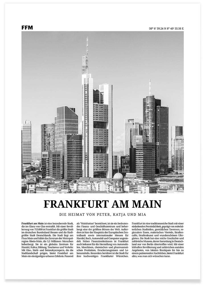 Personalisiertes Poster "Frankfurt am Main" famwalls