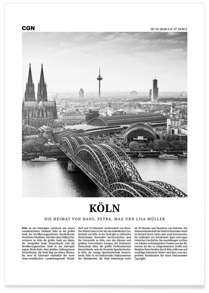 Personalisiertes Poster "Köln"