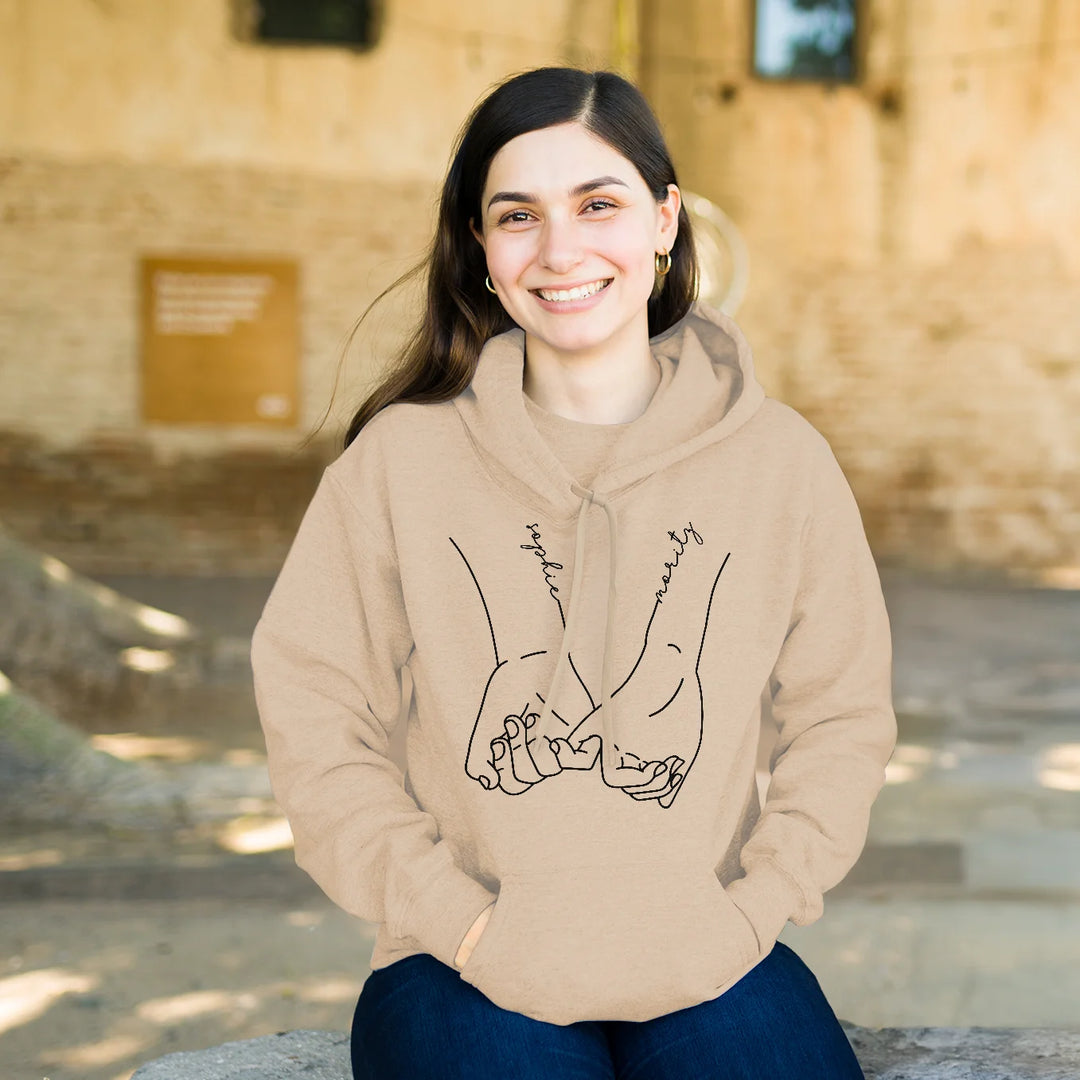 Personalisierter Hoodie "Holding Hands"