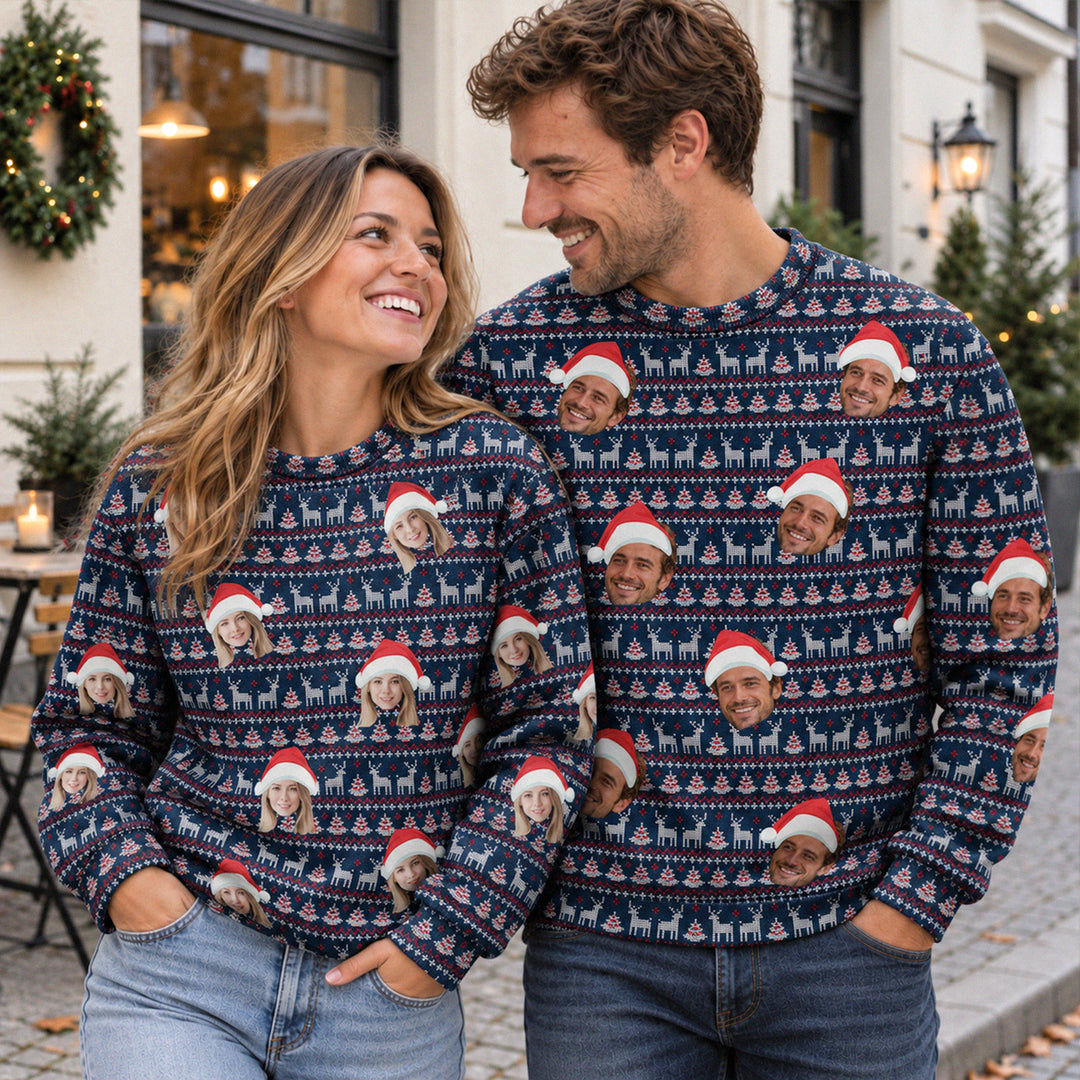 Personalisierter Ugly Christmas Sweater "Rentier"