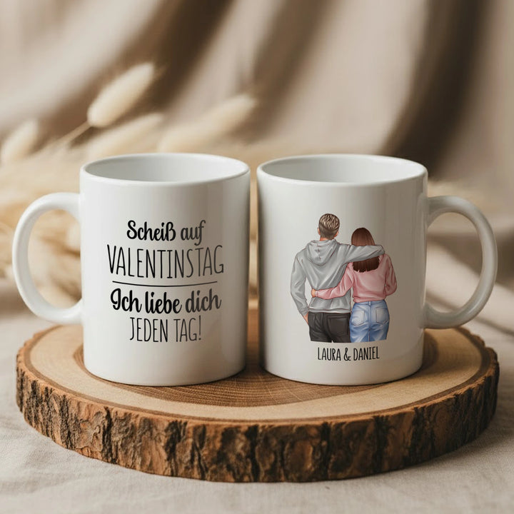 Personalisierte Tasse "Valentinstag"