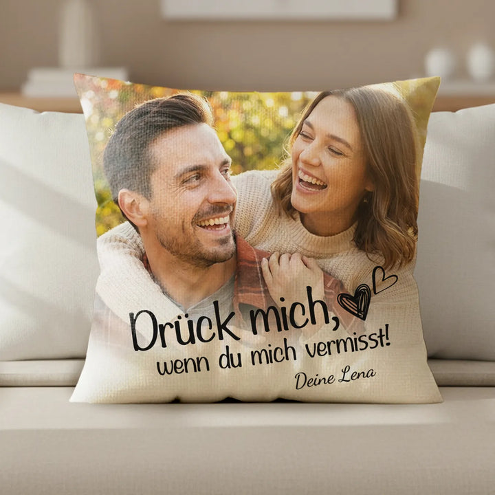Personalisiertes Kissen "Drück mich"
