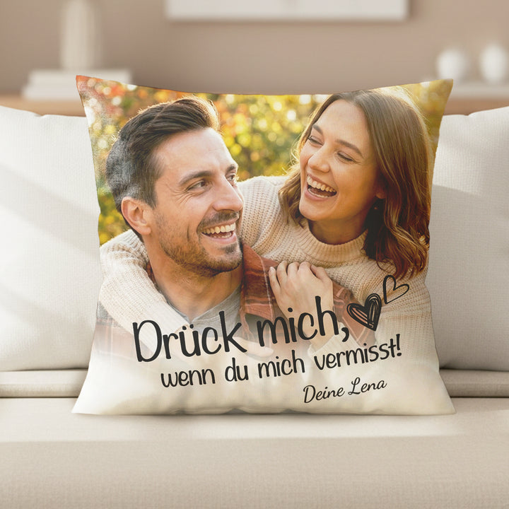 Personalisiertes Kissen "Drück mich"