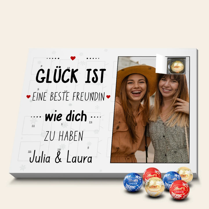 Personalisierter Adventskalender mit Lindor Kugeln "Beste Freundin"