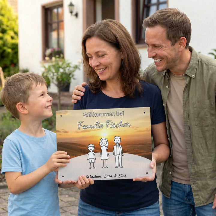 Personalisiertes Türschild "Familie"
