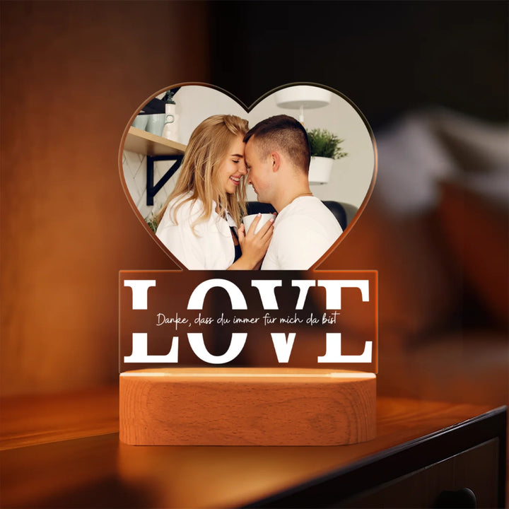 Personalisiertes Acryl-Licht "Liebe" | Nachtlicht, Dekolicht, Glowlight