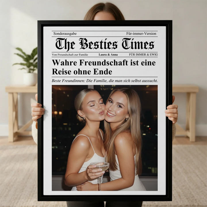 Personalisierte Magazin Leinwand "Besties Times"