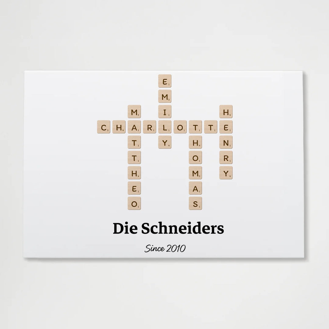 Personalisierte Leinwand "Scrabble" famwalls