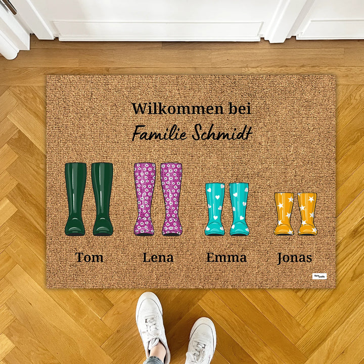 Personalisierte Fußmatte "Gummistiefel"