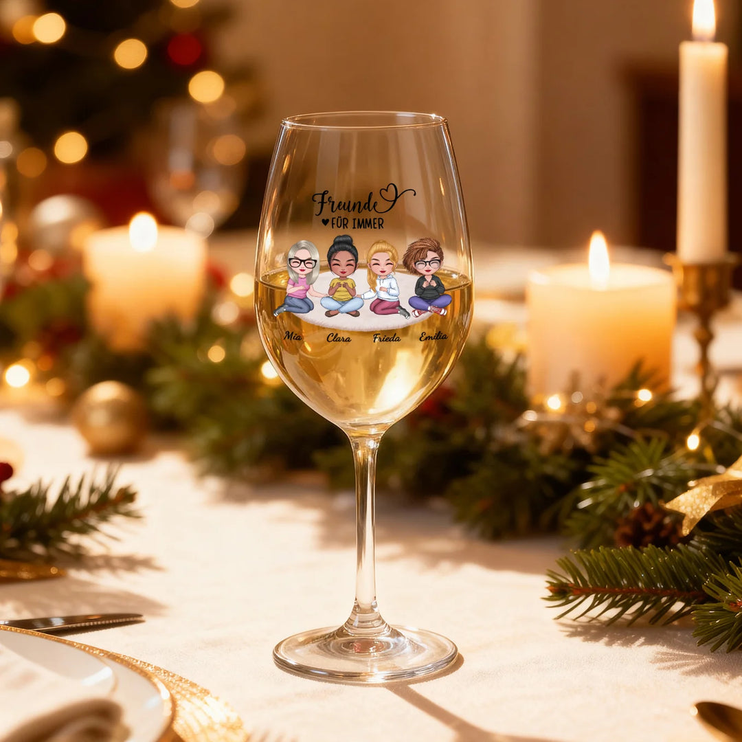 Personalisiertes Weinglas "Besties"