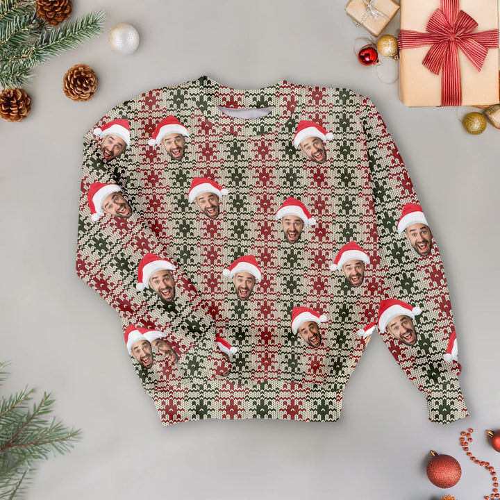 Personalisierter Ugly Christmas Sweater "Strickmuster"