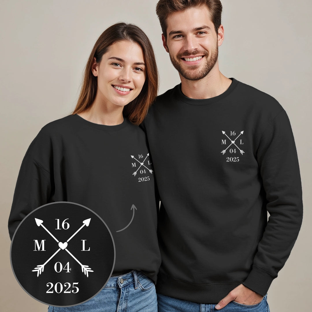 Personalisierter Sweater "Herz & Datum"