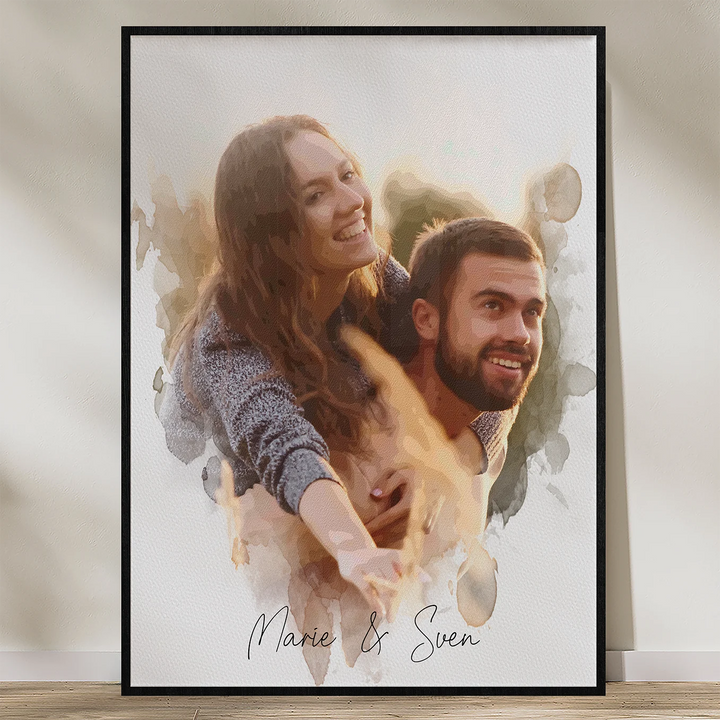 Personalisiertes Poster Aquarell "Euer Foto”