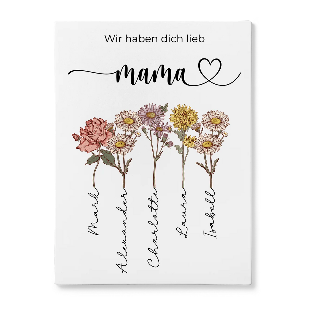 Personalisierte Leinwand "Für dich Mama"