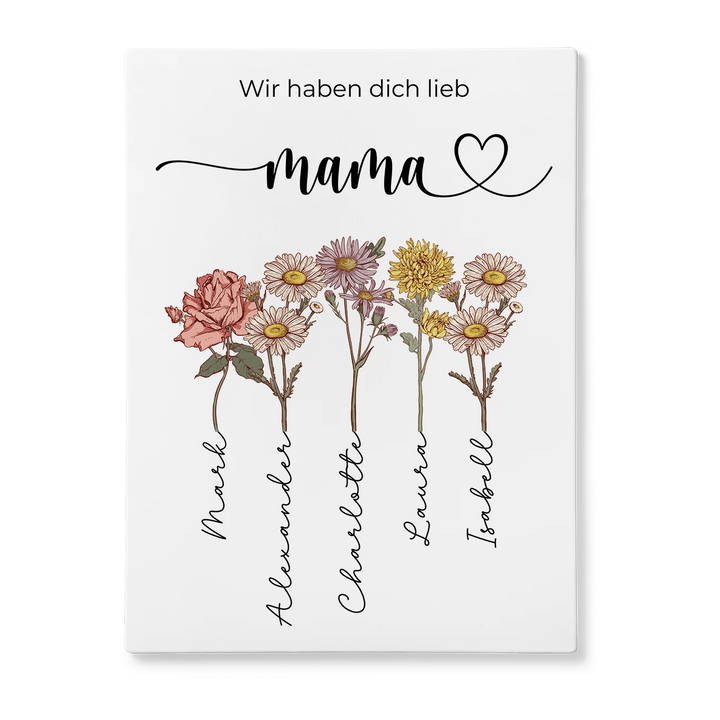 Personalisierte Leinwand "Für dich Mama"