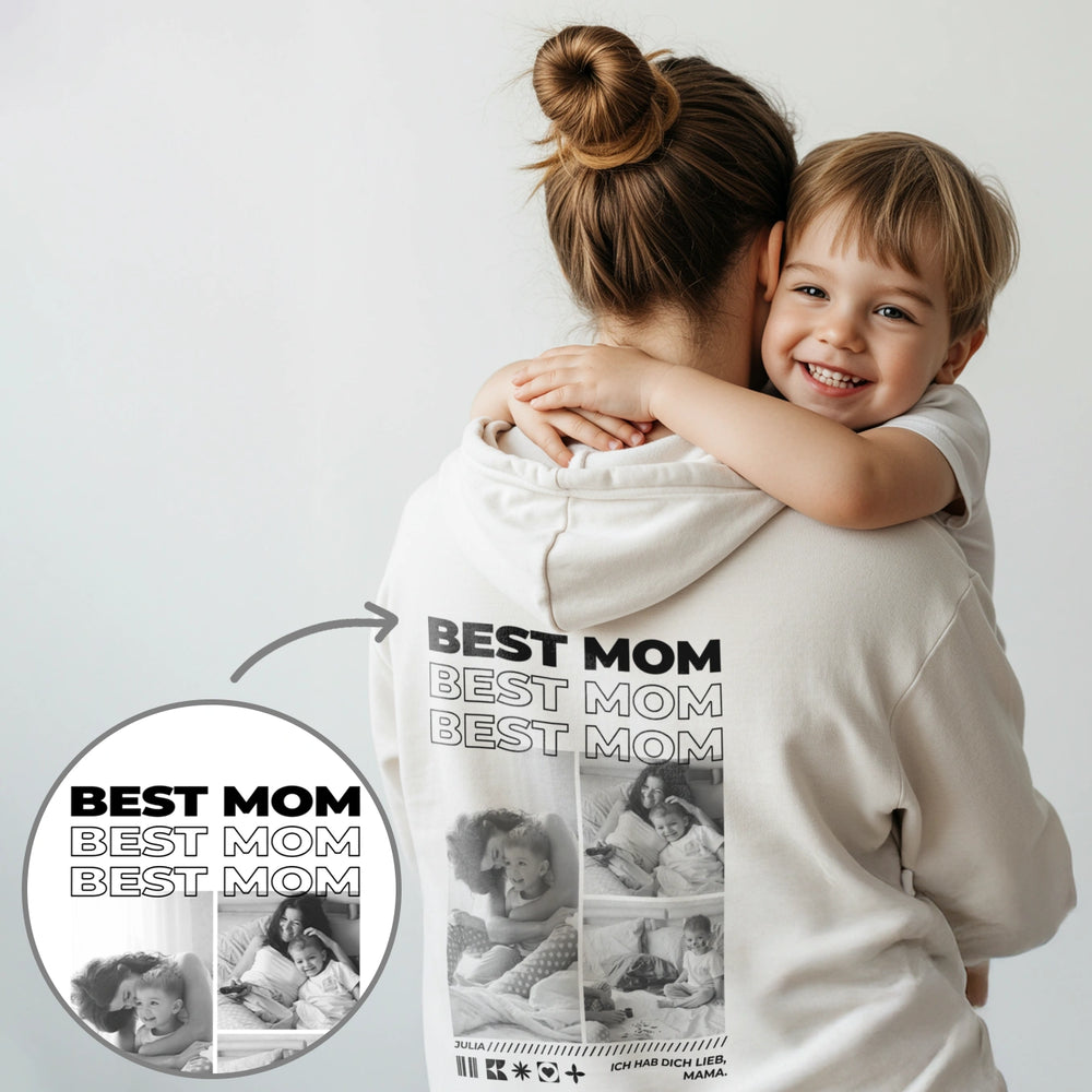 Personalisierter Hoodie mit Fotos "Mama"