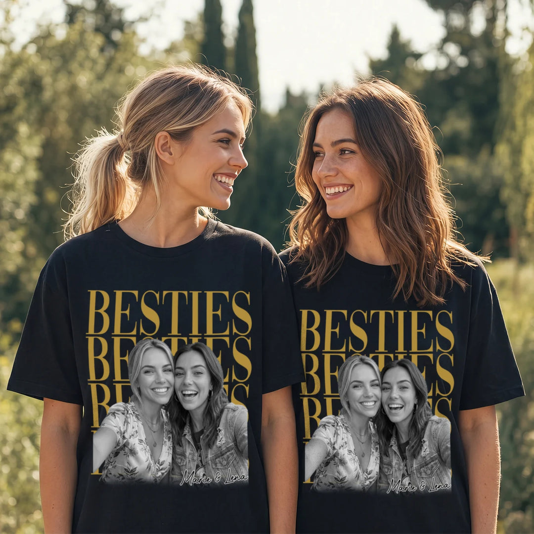 Personalisiertes T-Shirt "Besties Retro"